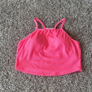 Pink Ribbed Bikini Top